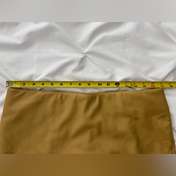 LuLaRoe Luxe Maeve Stretchy Lined Faux Leather Skirt, Lg, NWT, Butterscotch - Picture 5 of 6